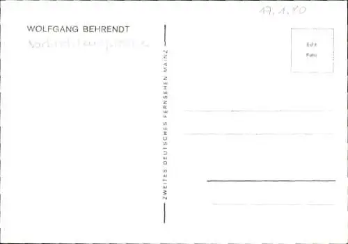 Ak Nachrichtensprecher Wolfgang Behrendt, Autogramm