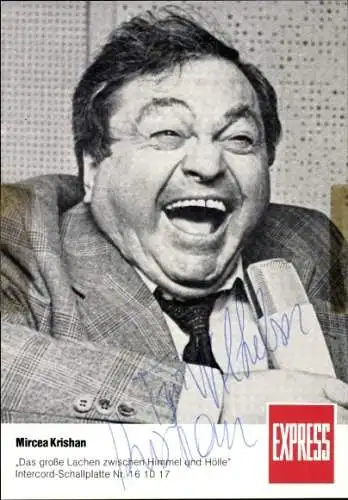 Ak Schauspieler Mircea Krishan, Portrait, Express, Autogramm