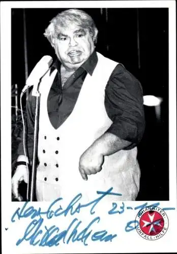 Ak Schauspieler Mircea Krishan, Portrait, Johanniter Unfall-Hilfe, Autogramm