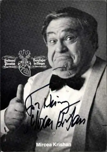 Ak Schauspieler Mircea Krishan, Portrait, Autogramm