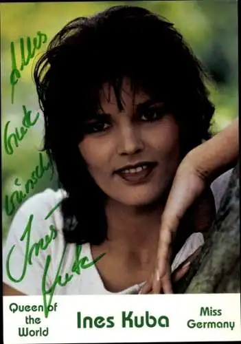 Ak Schauspielerin und Miss Germany Ines Kuba, Portrait, Autogramm