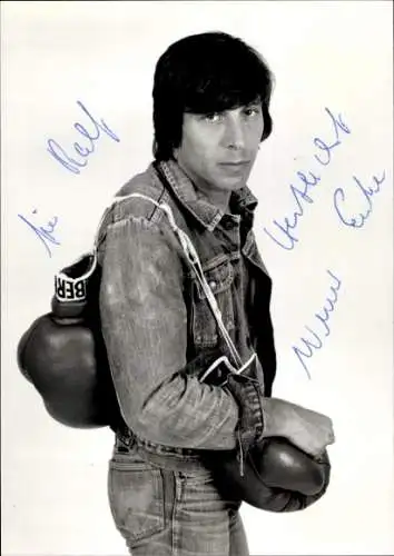 Ak Schauspieler Werner Enke, Portrait, Autogramm, Boxhandschuhe