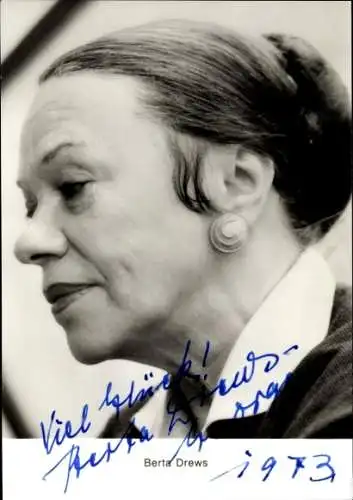Ak Schauspielerin Berta Drews, Portrait, Autogramm