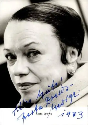 Ak Schauspielerin Berta Drews, Portrait, Autogramm