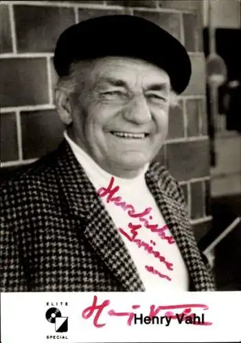 Ak Schauspieler und Sänger Henry Vahl, Portrait, Autogramm