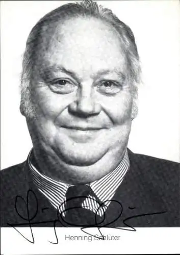 Ak Schauspieler Henning Schlüter, Portrait, Autogramm