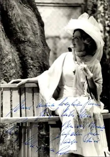 Ak Schauspielerin Maria Schell, Portrait, Autogramm, Hut