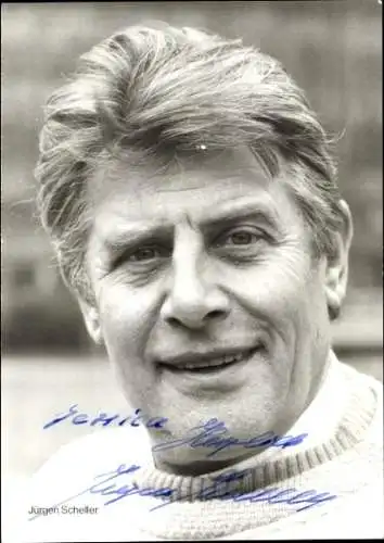 Ak Schauspieler Jürgen Scheller, Portrait, Autogramm