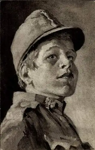 Künstler Ak Junger Landsturmsoldat, Kuk Armee, Portrait