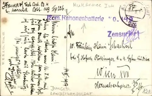 Künstler Ak Junger Landsturmsoldat, Kuk Armee, Portrait