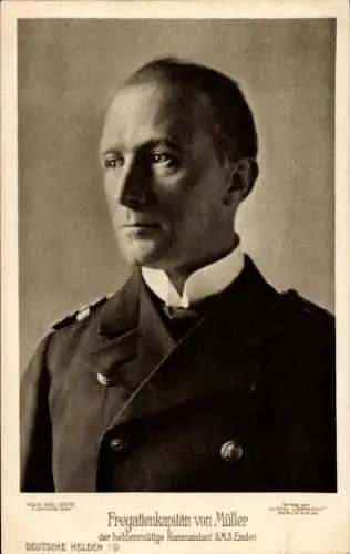 Ak Fregattenkapitän Karl von Müller, Kommandant, SMS Emden, Portrait, I. WK