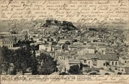 Ak Athen Griechenland, Panorama, Lycabete