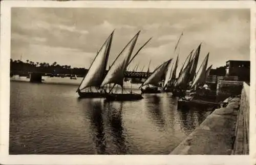 Ak Cairo Kairo Ägypten, Nil, Segelboote