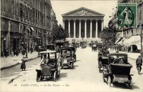 Ak Paris VIIIe Élysée, Rue Royale, Kutsche