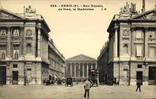 Ak Paris VIIIe Élysée, Rue Royale am Ende der Madeleine