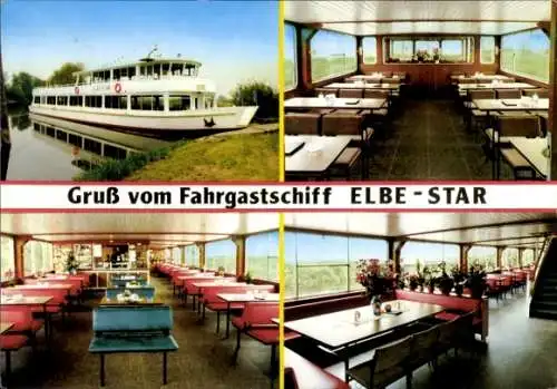 Ak Fahrgastschiff MS Elbe-Star, Salondampfer, Innenansicht