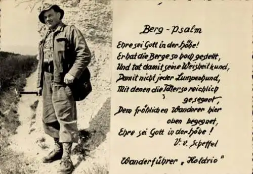 Ak Wanderer, Berg-Psalm, Ehre sei Gott in der Höhe...