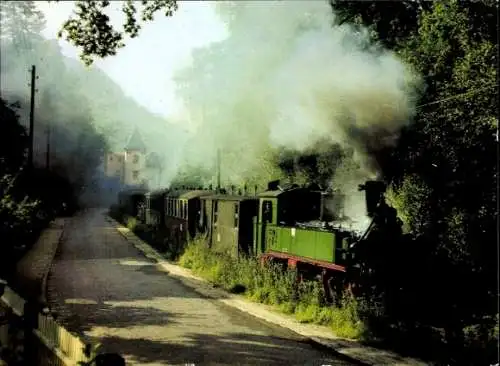 Ak Deutsche Eisenbahn, Traditionsbahn Radebeul Ost-Radeburg, Traditionszug, Lok 99 539, Lößnitzgrund