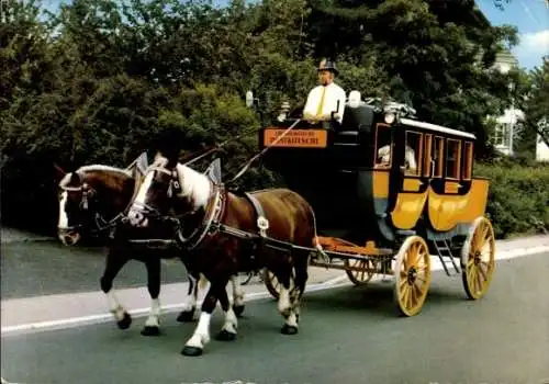 Ak Oberbergische Postkutsche, Pferde, Post