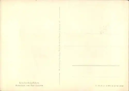 Künstler Ak Slokwitz, P., Kinderköpfchen, Holzschnitt