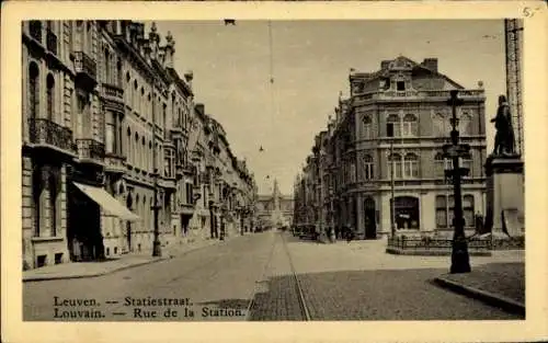 Ak Louvain Leuven Flämisch-Brabant, Rue de la Station