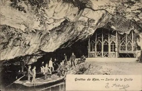 Ak Grotte de Han Han sur Lesse Wallonie Namur, Ausgang aus der Höhle
