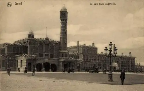 Ak Gand Gent Ostflandern, Bahnhof