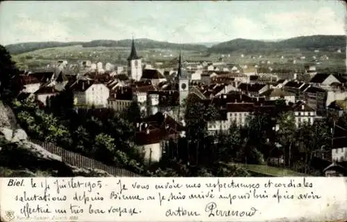 Ak Biel Bienne Kt. Bern, Gesamtansicht