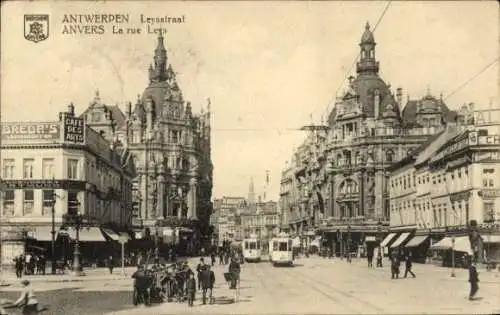 Ak Antwerpen Antwerpen Flandern, La Rue Leys