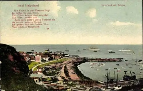 Ak Nordseeinsel Helgoland, Unterland, Brücke