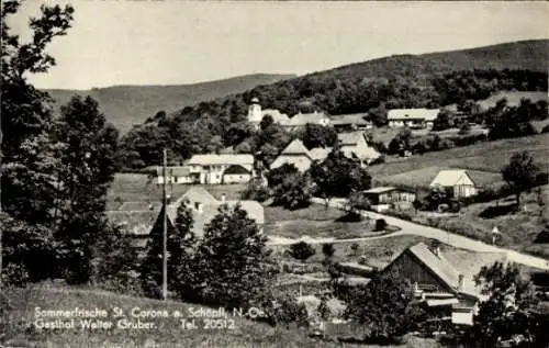 Ak St Corona am Wechsel in Niederösterreich, Teilansicht, Gasthof Walter Gruber