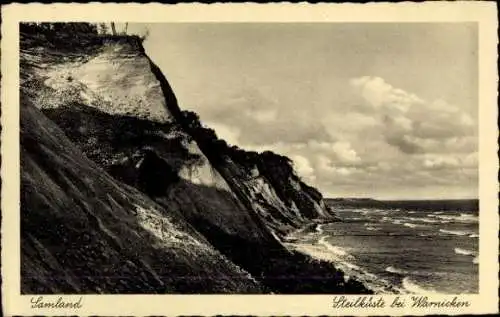 Ak Lesnoje Warnicken Ostpreußen, Steilküste, Samland, Meer