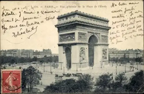 Ak Paris VIII, Triumphbogen, Arc de Triomphe, Place de l'Etoile