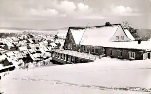 Ak Sankt Andreasberg Braunlage im Oberharz, Berghotel Glockenberg-Baude, Winter