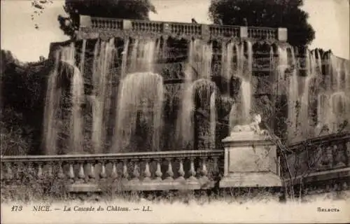 Ak Nice Nizza Alpes Maritimes, La Cascade du Chateau