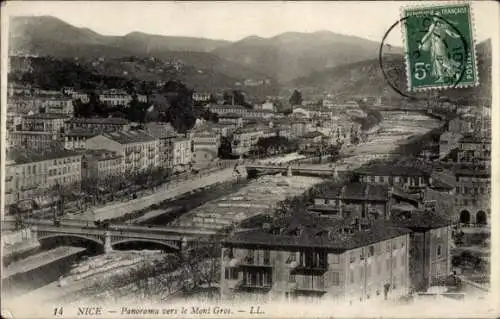 Ak Nice Nizza Alpes Maritimes, Panorama vers le Mont Gros