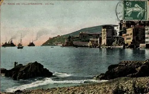 Ak Villefranche sur Mer Alpes Maritimes, Rade