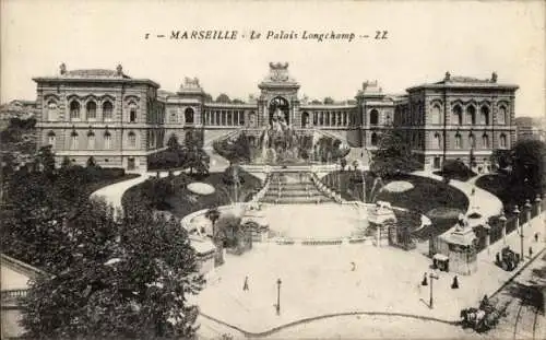 Ak Marseille Bouches du Rhône, Le Palais Longchamp