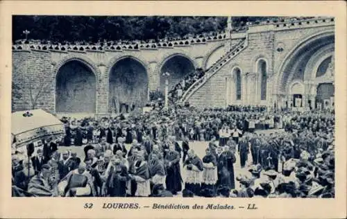 Ak Lourdes Hautes Pyrénées, Benediction des Malades