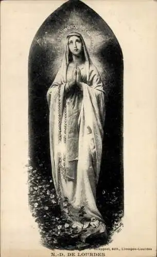 Ak Lourdes Hautes Pyrénées, Notre Dame de Lourdes, Marienstatue