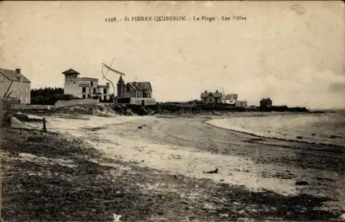 Ak Saint Pierre Quiberon Morbihan, Le Plage, Les Viles
