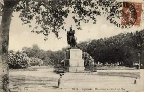 Ak Metz Moselle, Promenade, Denkmal des Marschalls Ney