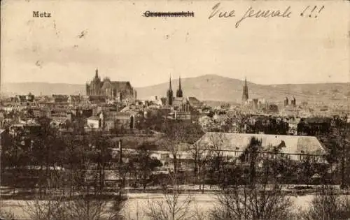 Ak Metz Moselle, Panorama, Kirche