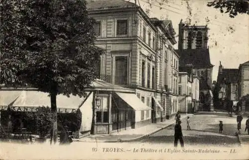 Ak Troyes Aube, Theater, Saint-Madeleine Kirche
