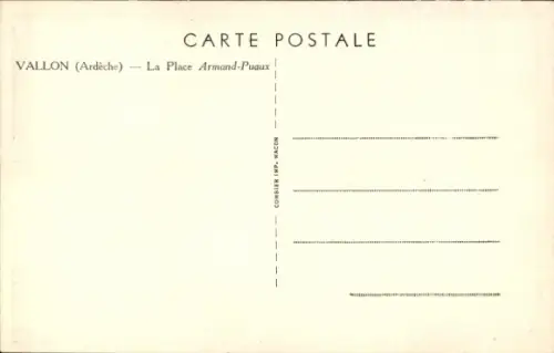 Ak Vallon Ardèche, Place Armand-Puaux