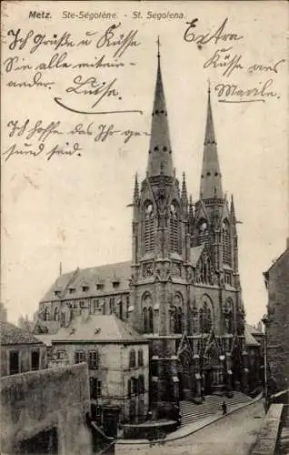 Ak Metz Moselle, Saint Segolena Kirche