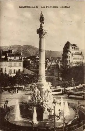 Ak Marseille Bouches du Rhône, Fontaine Cantini