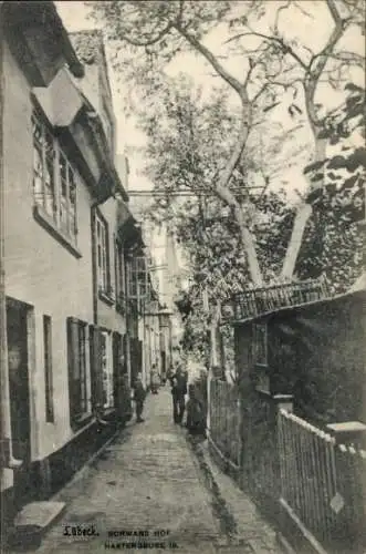 Ak Hansestadt Lübeck, Schwans Hof, Hartengrube 18