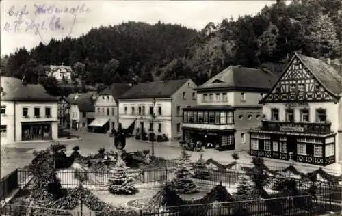 Ak Bad Berneck Fichtelgebirge, Teilansicht, Platz, Geschäftshaus F.W. Münch, Conditorei