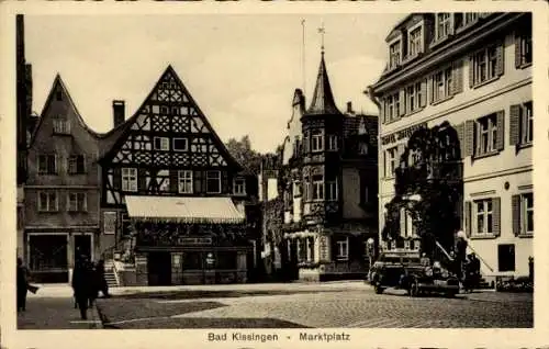 Ak Bad Kissingen Unterfranken Bayern, Marktplatz, Auto